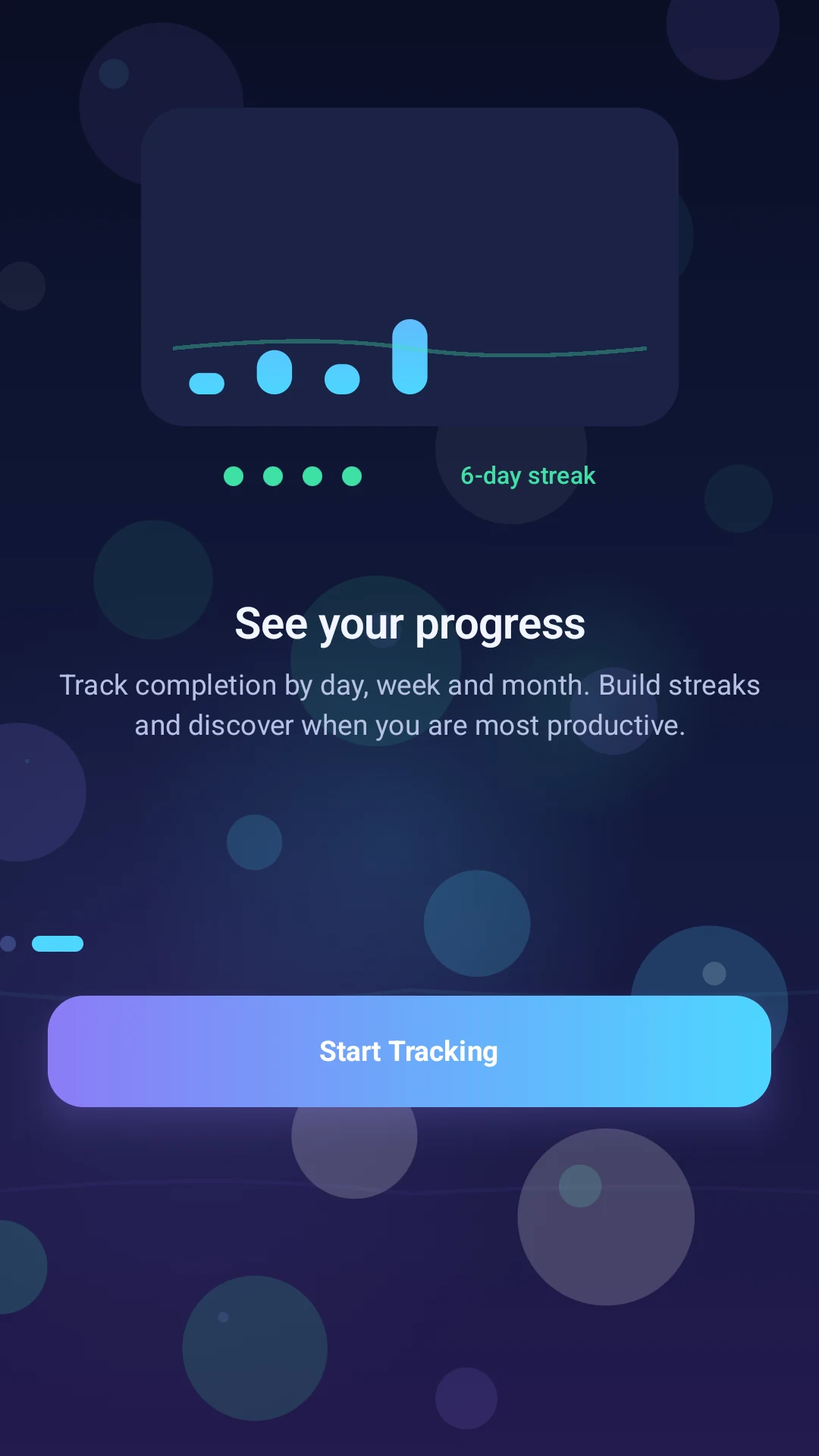 Clear Path Tracker progress onboarding screen
